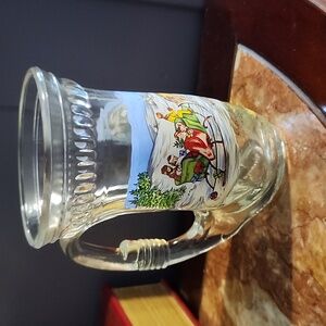 Kossinger KG Glass Beer Stein Horn shape Germany Holiday